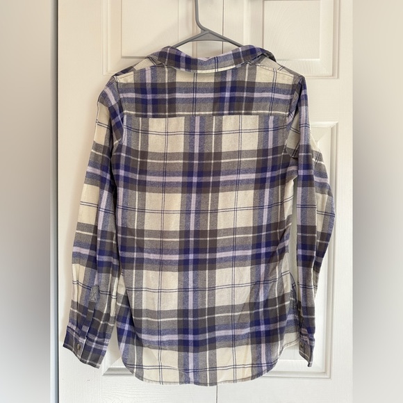 Purple and Grey Plaid Flannel - Picture 3 of 3